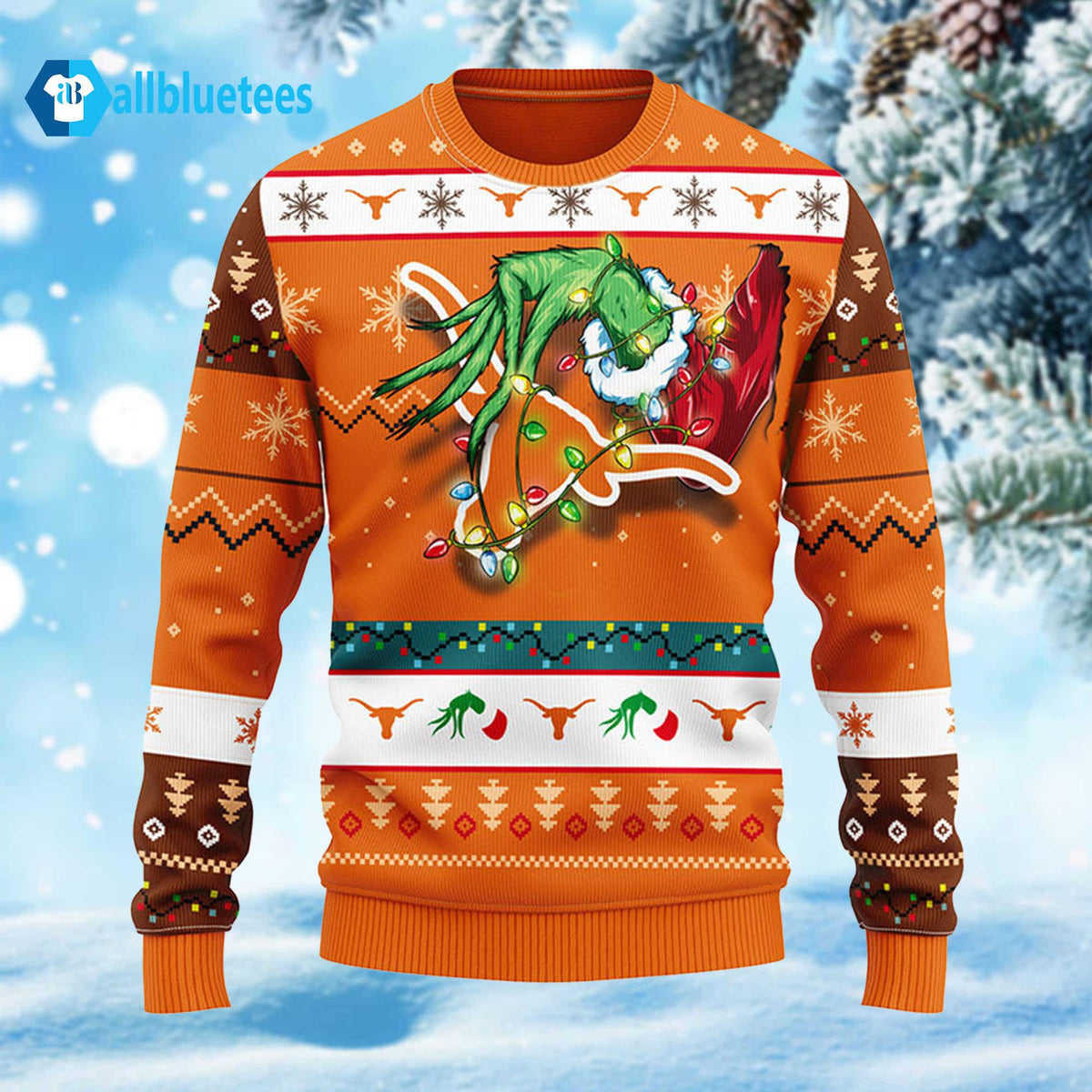 Longhorns Grnch Christmas Ugly Sweater