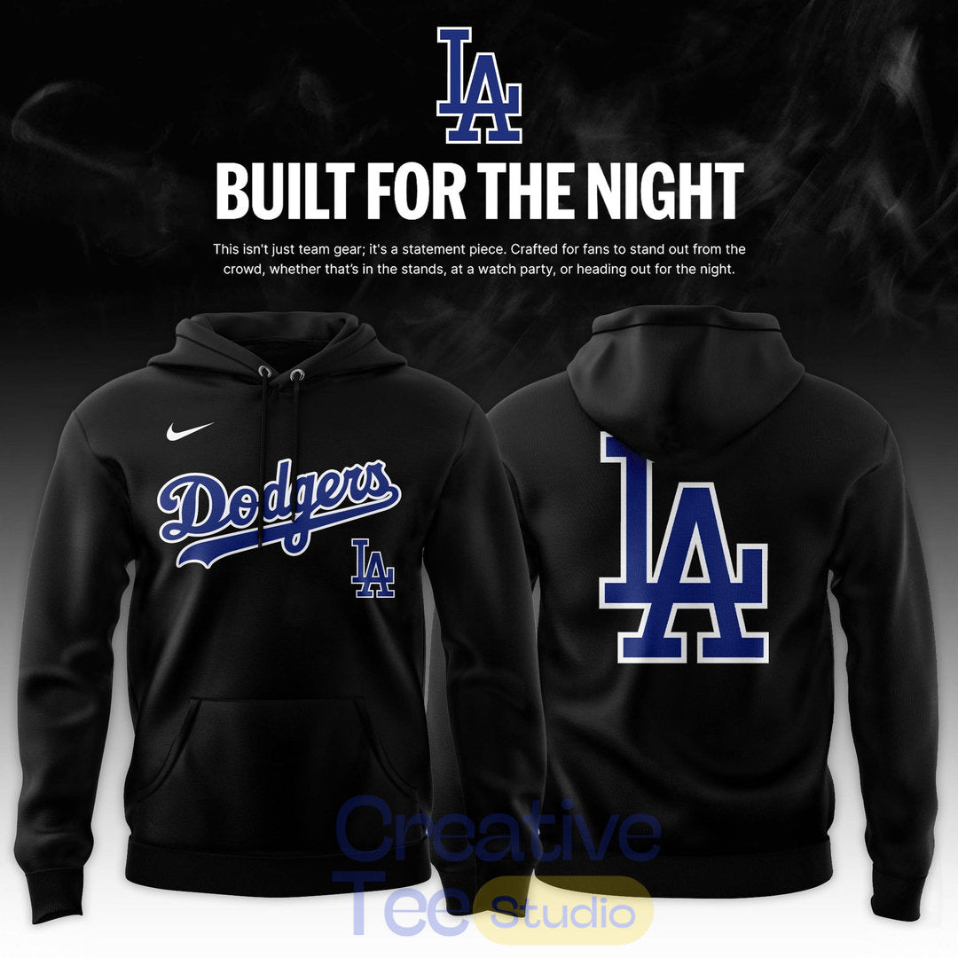 Los Angeles Dodgers 2026 Fashion Black Out “Build for The Night” Hoodie