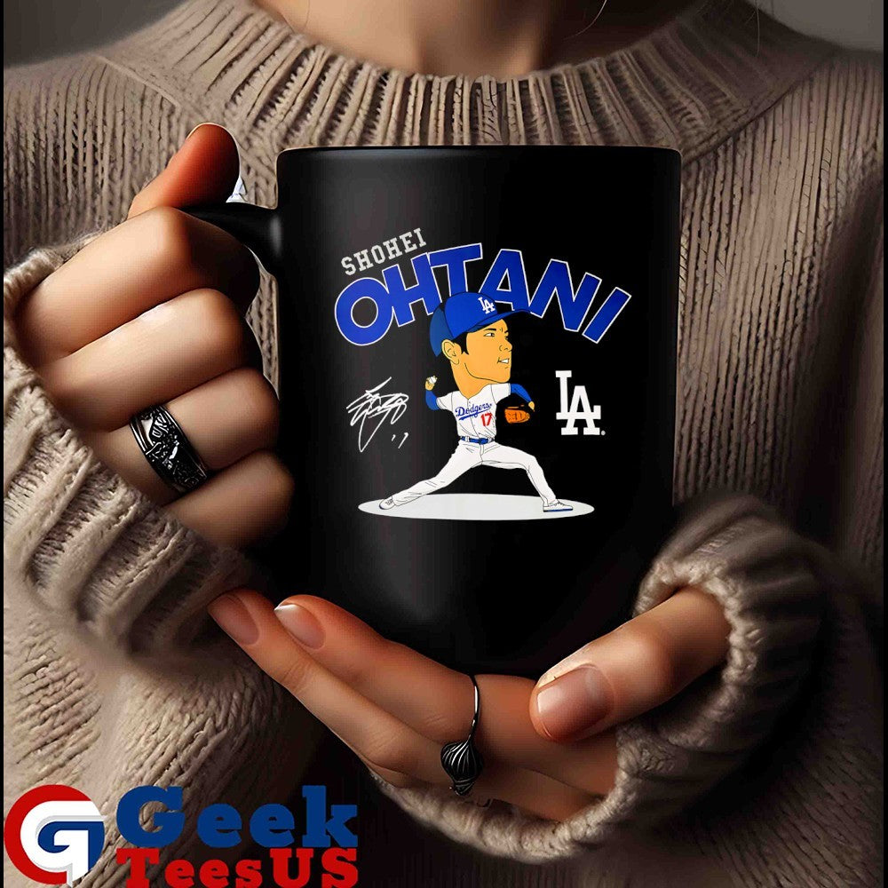 Los Angeles Dodgers baseball Shohei Ohtani player caricature signature shirt