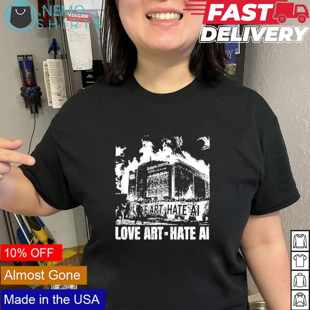 Love Art Hate Ai graphic shirt