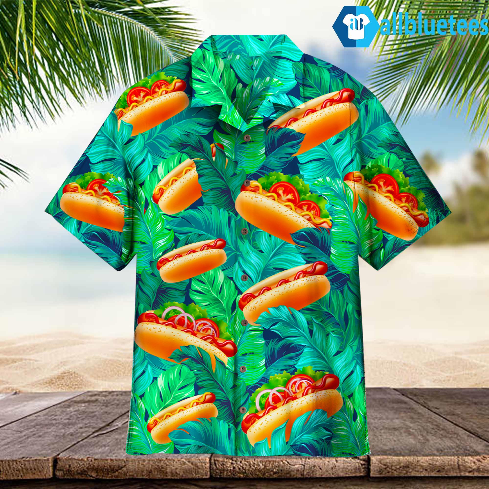 Love Hot Dog Tropical Hawaiian Shirt