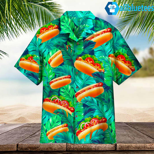 Love Hot Dog Tropical Hawaiian Shirt