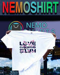 Love conquers hate cherry blossom graphic shirt