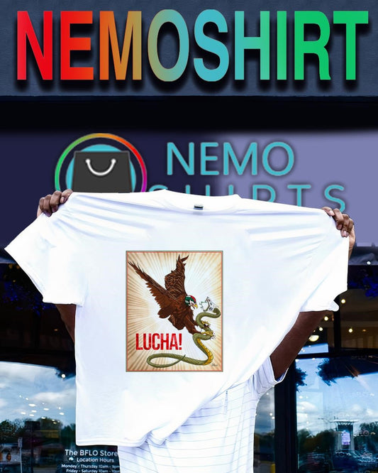 Luchando Mexican eagle mask holding snake shirt