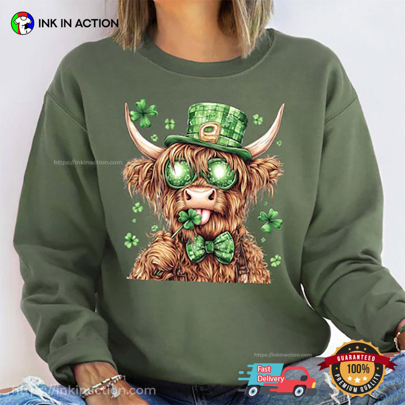 Lucky Highland Cow Saint Patrick’s Day T-shirt