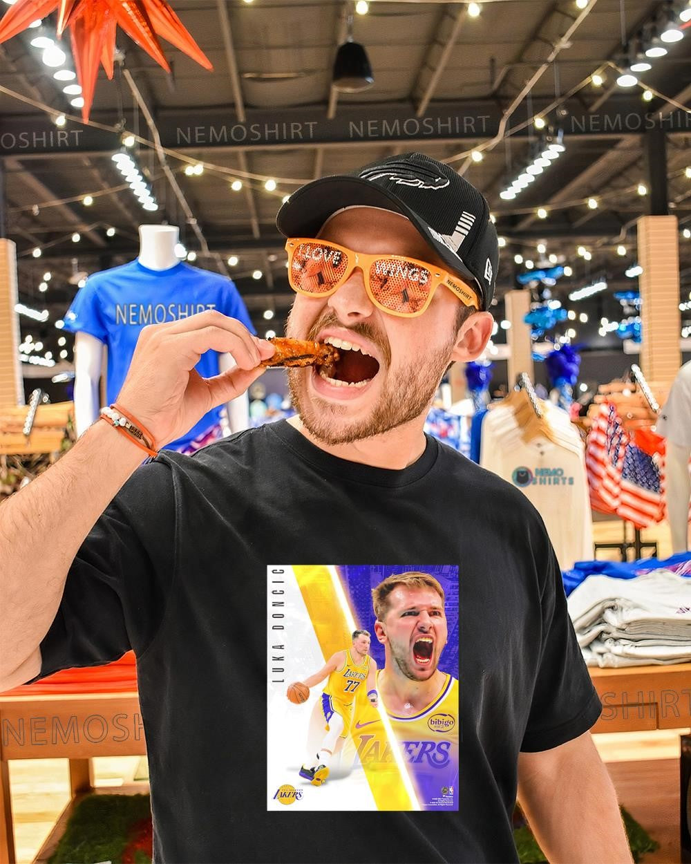 Luka Doncic 77 Los Angeles Lakers radiance collage shirt