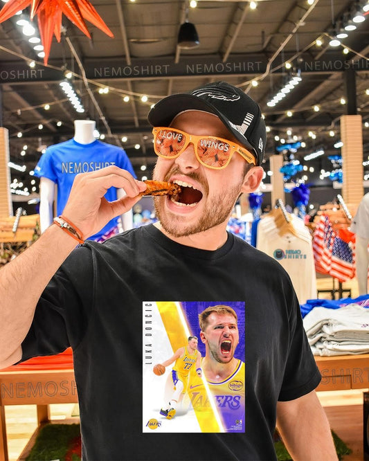 Luka Doncic 77 Los Angeles Lakers radiance collage shirt