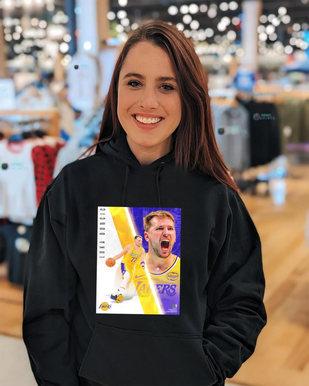 Luka Doncic 77 Los Angeles Lakers radiance collage shirt
