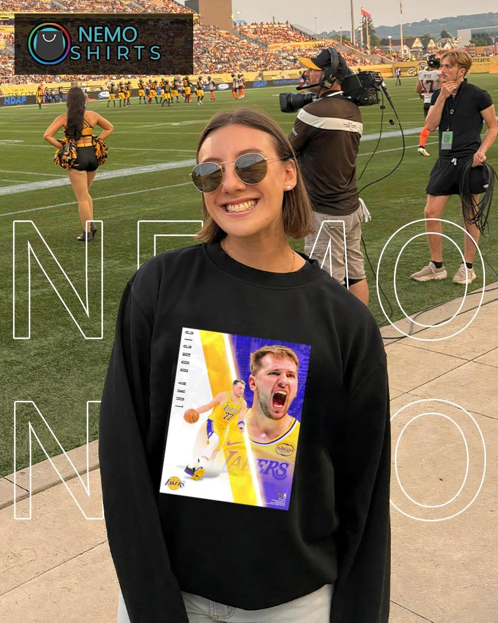 Luka Doncic 77 Los Angeles Lakers radiance collage shirt