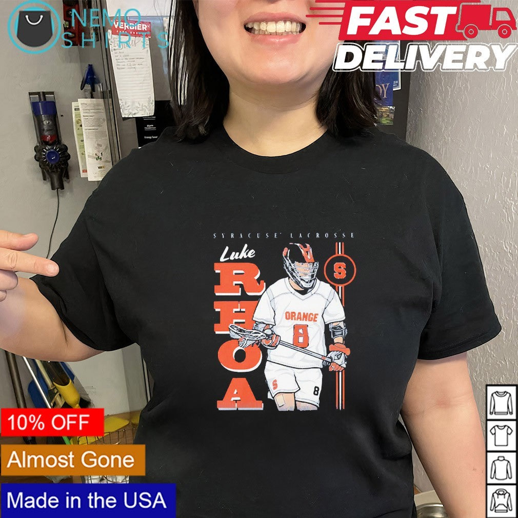 Luke Rhoa Syracuse Orange lacrosse player cartoon shirt