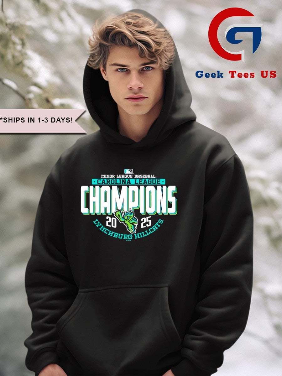 Lynchburg Hillcats Store 2025 Carolina League Champions logo shirt