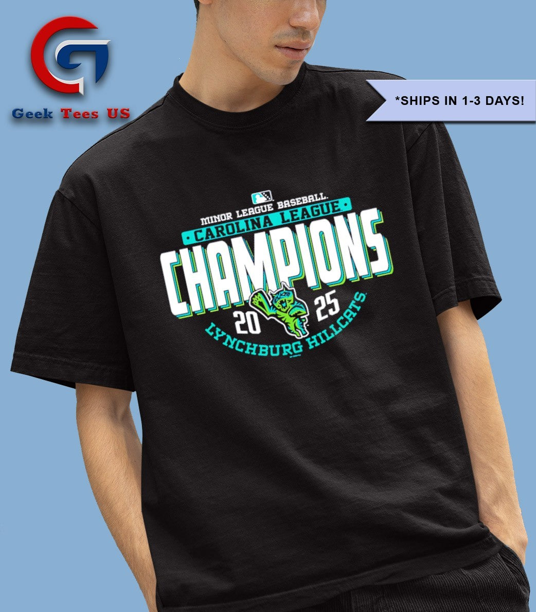 Lynchburg Hillcats Store 2025 Carolina League Champions logo shirt