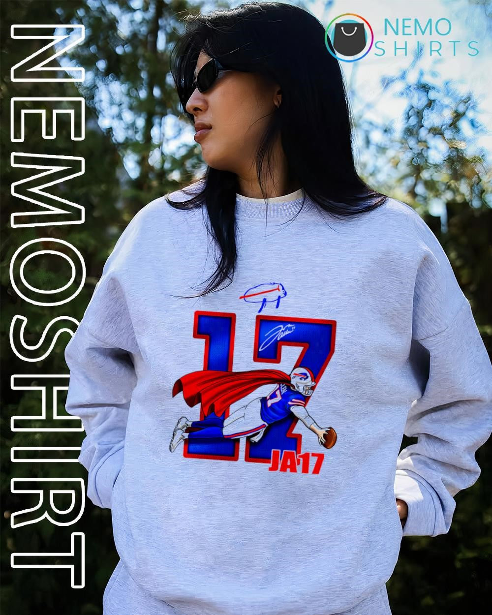 Josh Allen JA17 Buffalo Bills number 17 signature shirt