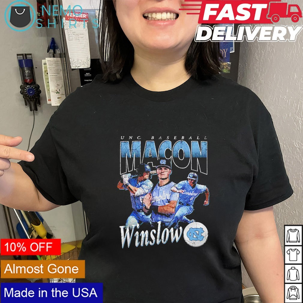 Macon Winslow UNC baseball player retro graphic shirt