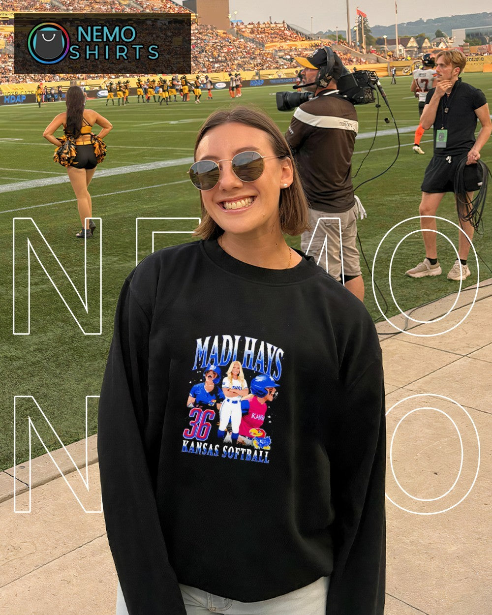 Madi Hays Kansas Jayhawks softball player graphic shirt