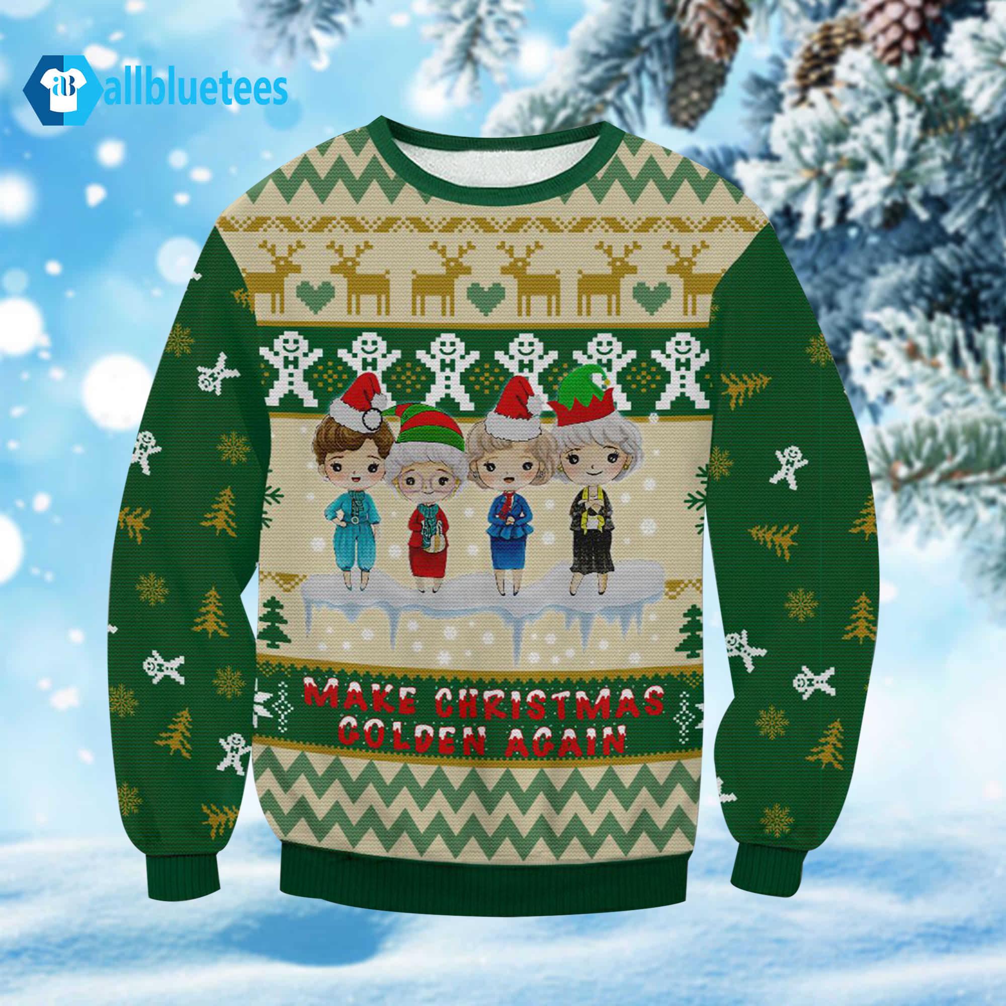 Make Christmas Golden Again Ugly Christmas Sweater