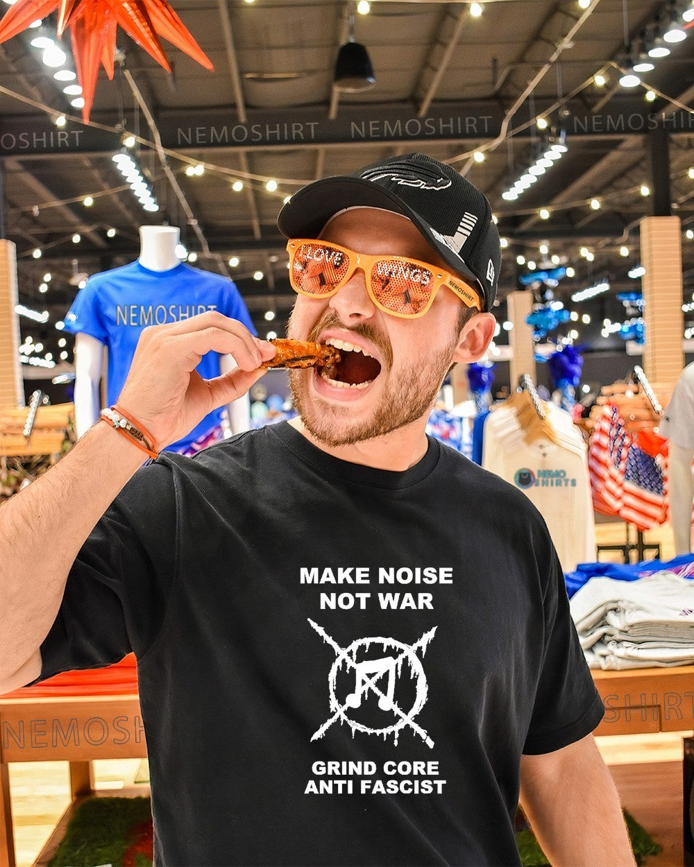 Make noise not war grind core anti fascist shirt