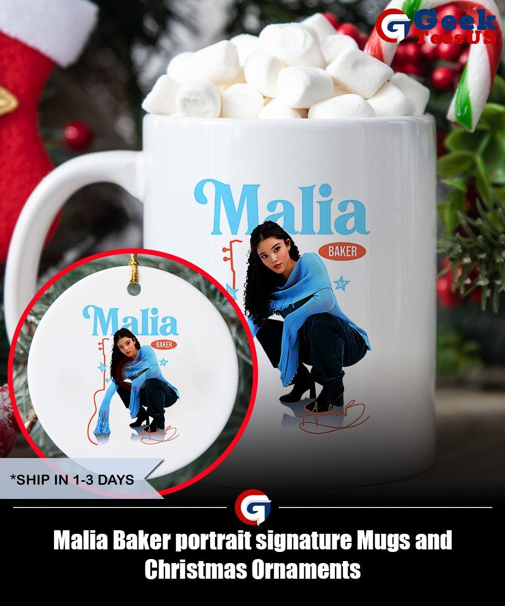 Malia Baker portrait signature shirt