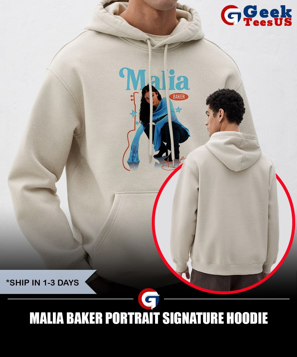 Malia Baker portrait signature shirt