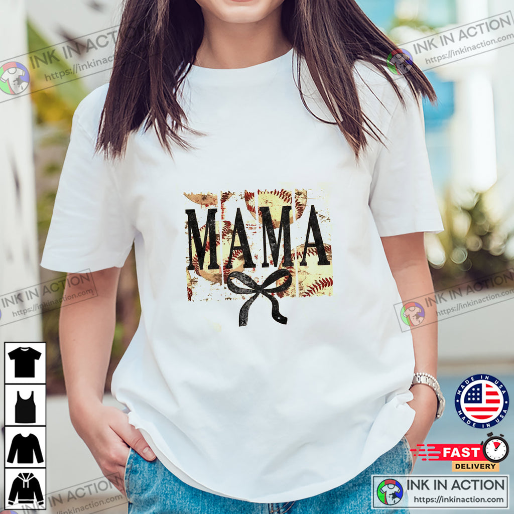 Mama Baseball Vintage Style Tee