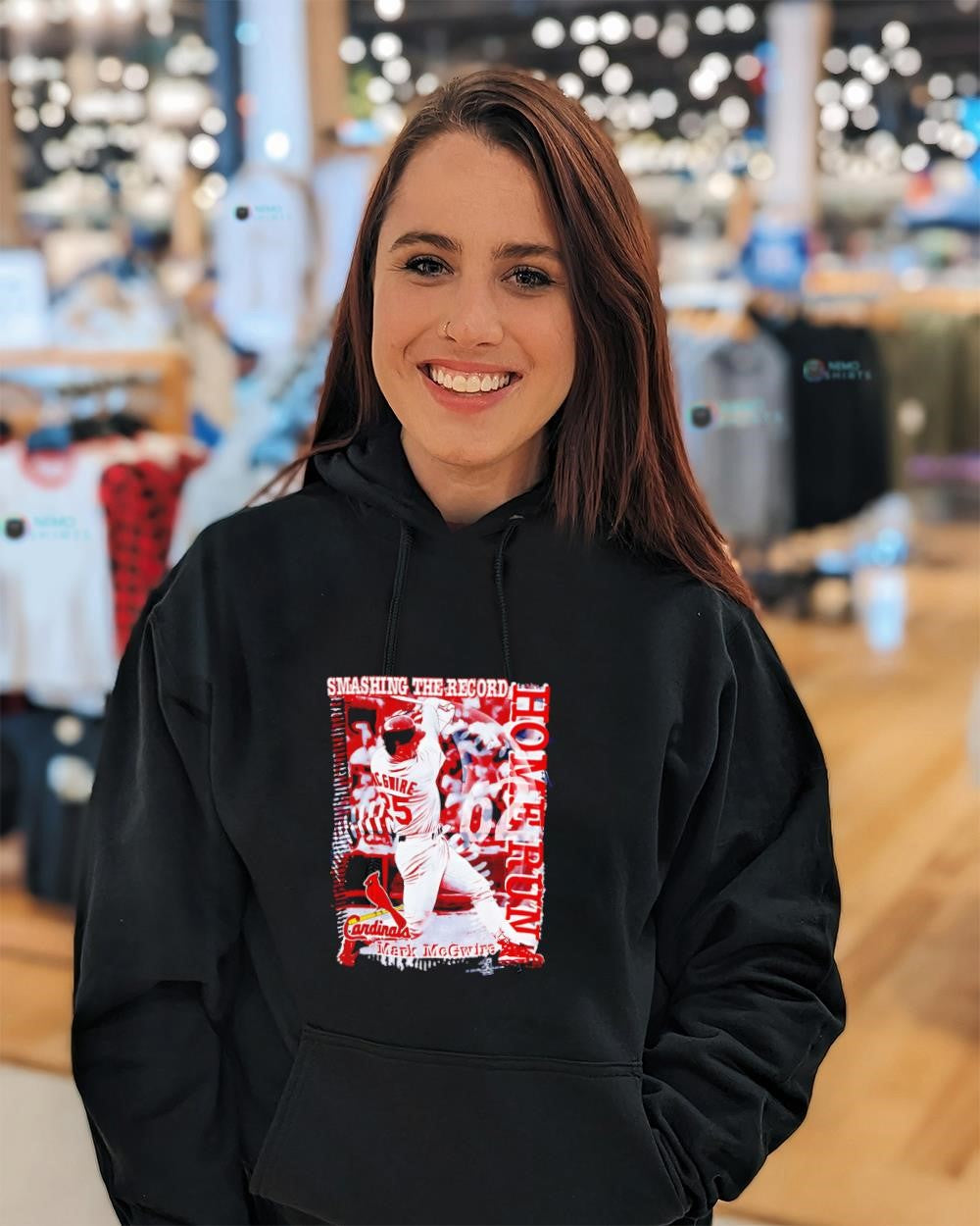 Mark McGwire Smashing the Record St. Louis Cardinals 62nd home run shirt