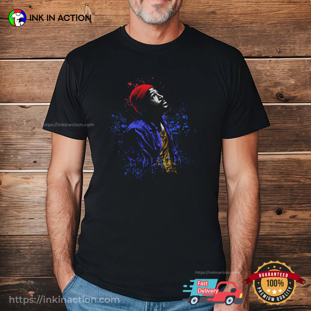 Marvin Gaye Painting Art Portrait T-shirt