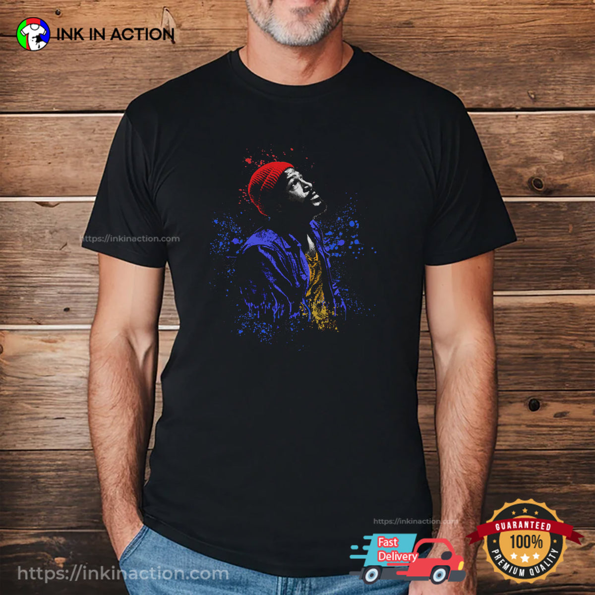 Marvin Gaye Painting Art Portrait T-shirt