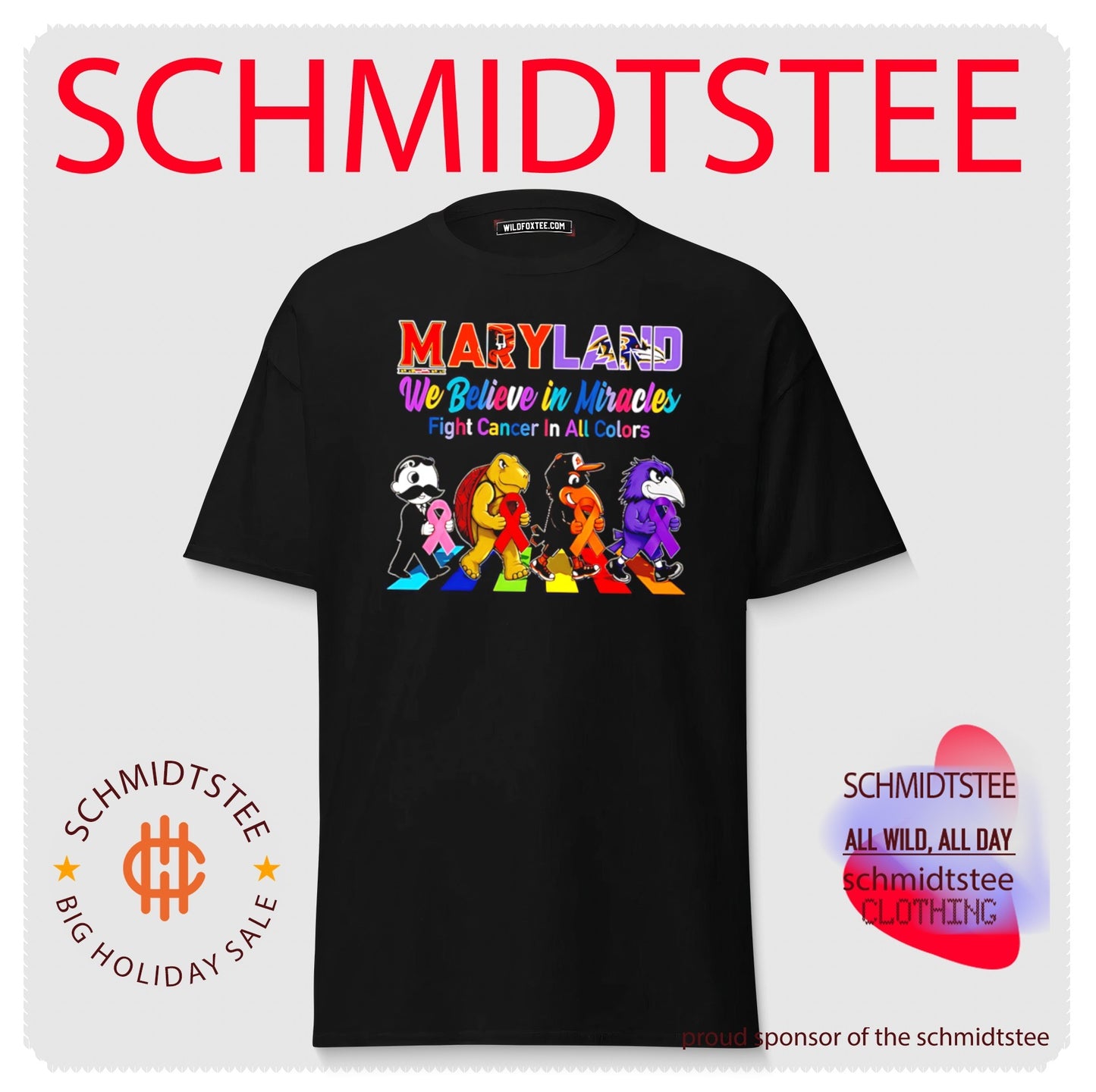 Maryland Sports We believe in Miracles fight cancer on all color abbey road shirt