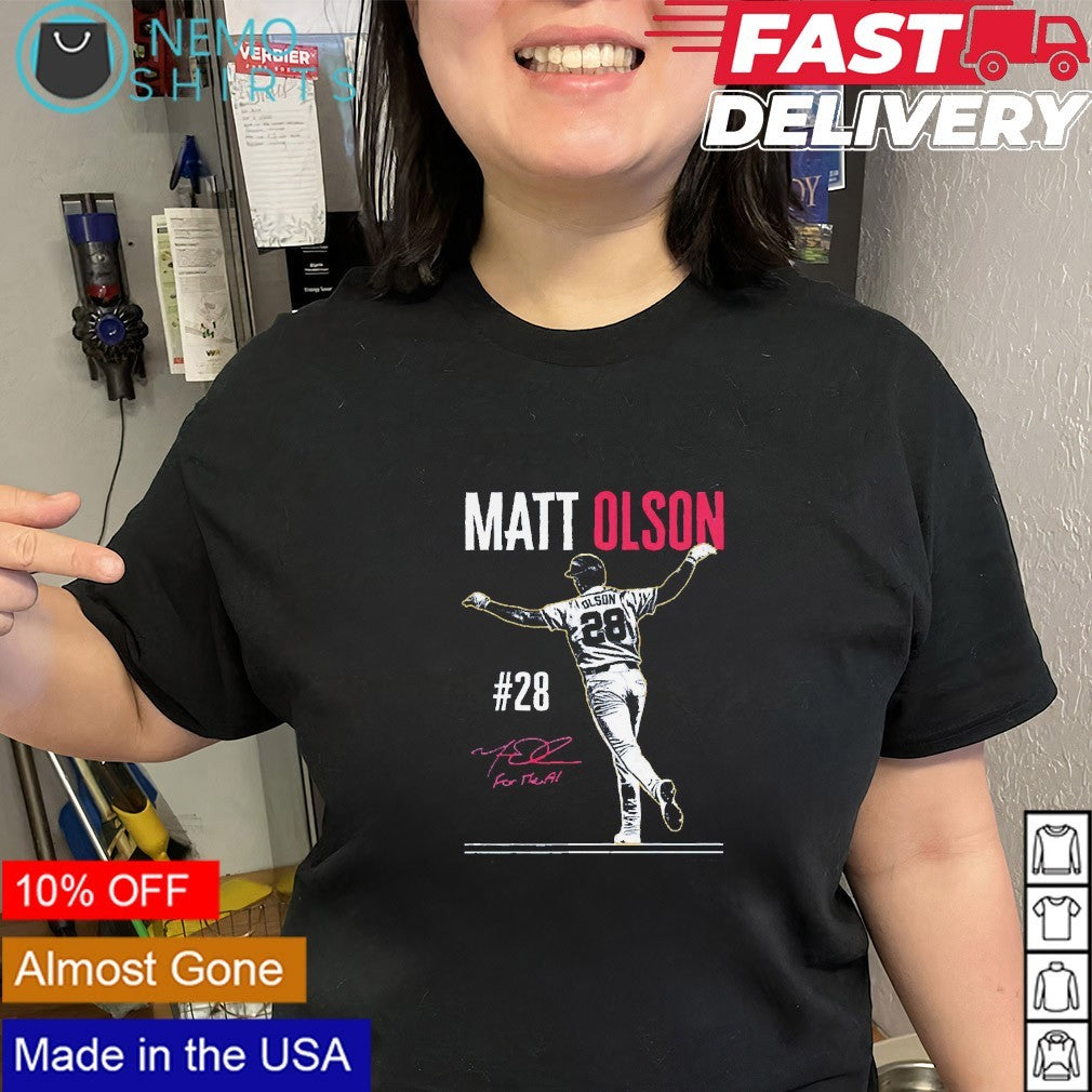 Matt Olson Matt Olson Atlanta Braves signature for the A shirt