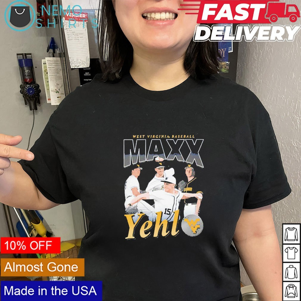Maxx Yehl West Virginia Mountaineers baseball player graphic shirt