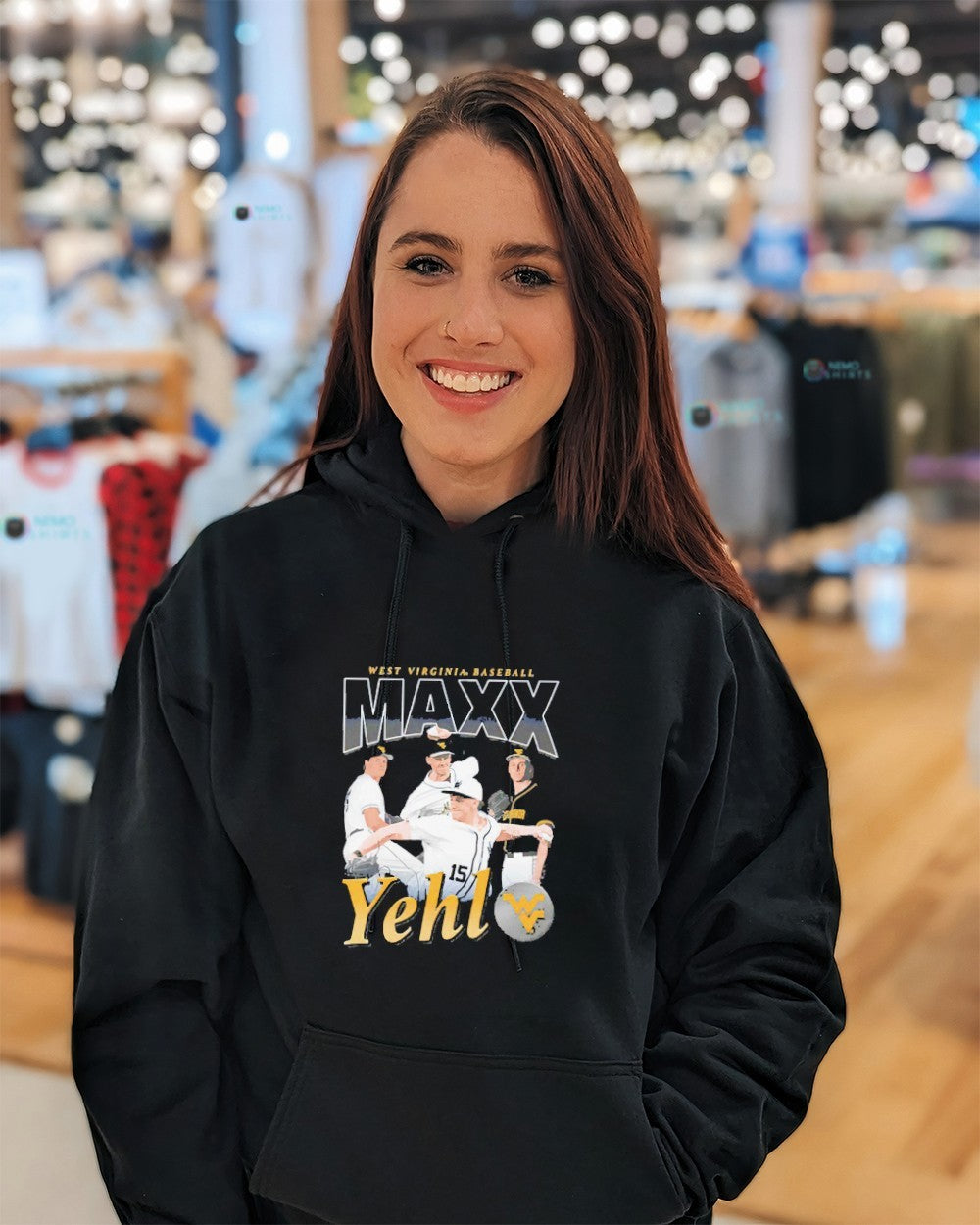 Maxx Yehl West Virginia Mountaineers baseball player graphic shirt