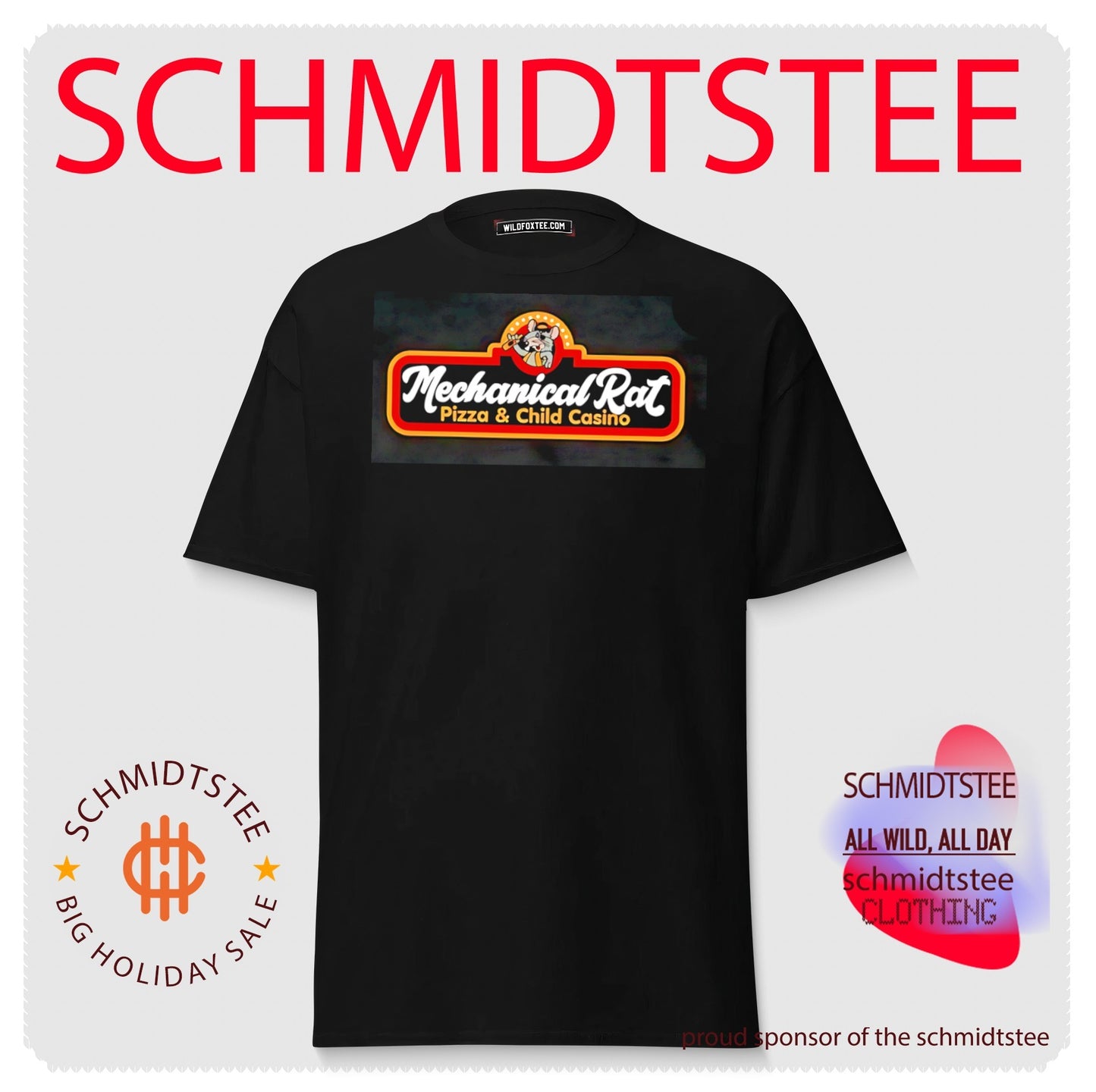 Mechanical Rat Pizza and chil Casion graphic shirt