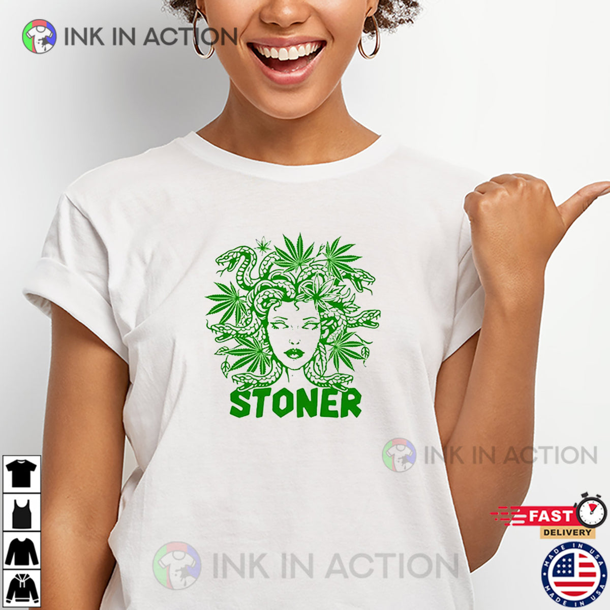 Medusa Stoner Funny Marijuana 420 Weed T-shirt