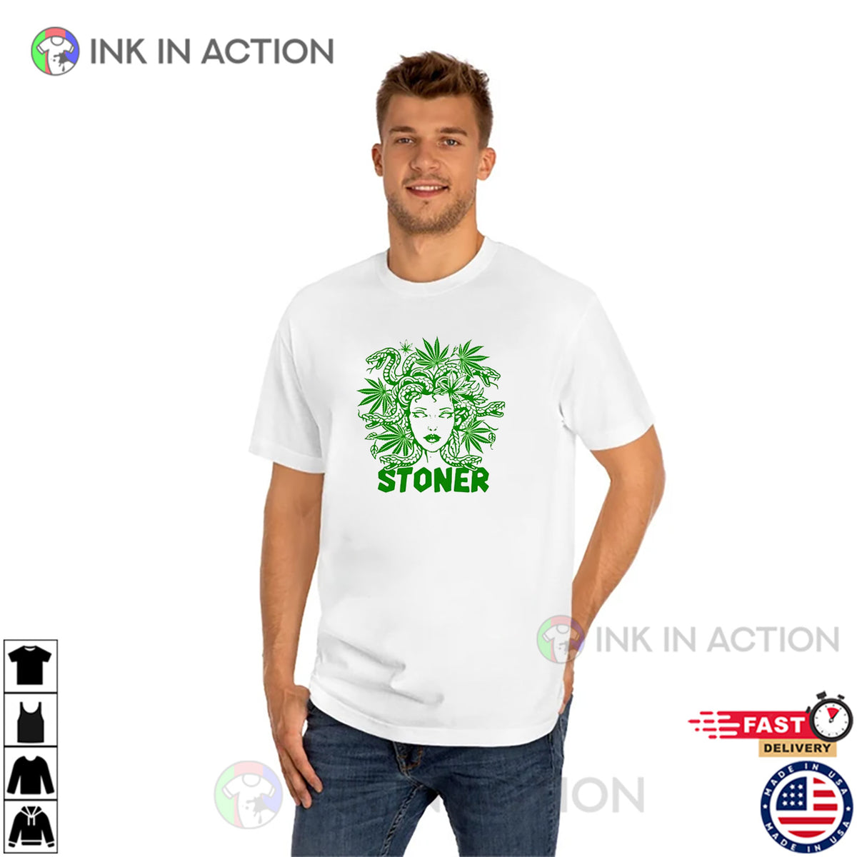 Medusa Stoner Funny Marijuana 420 Weed T-shirt