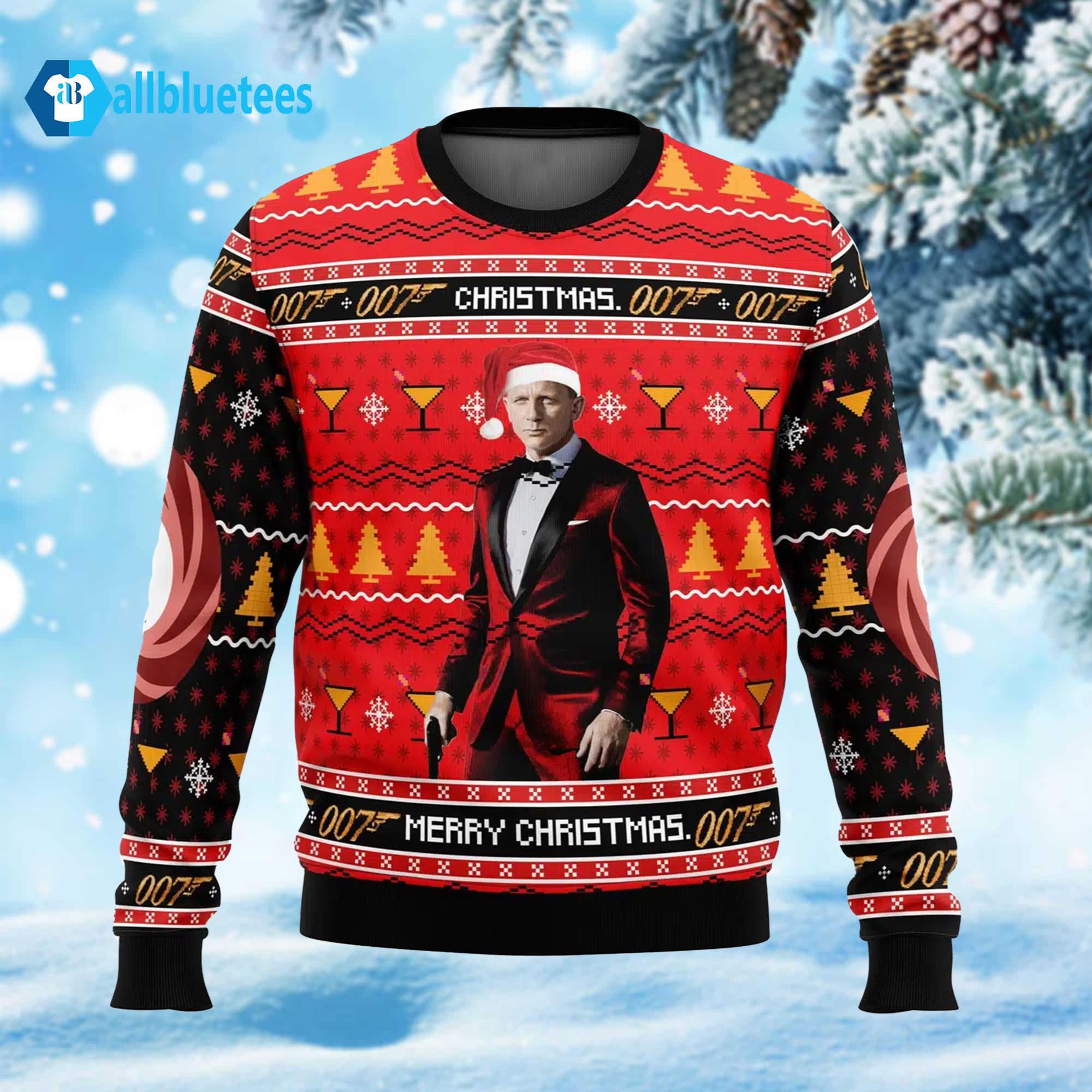 Merry Christmas 007 James Bond Ugly Christmas Sweater