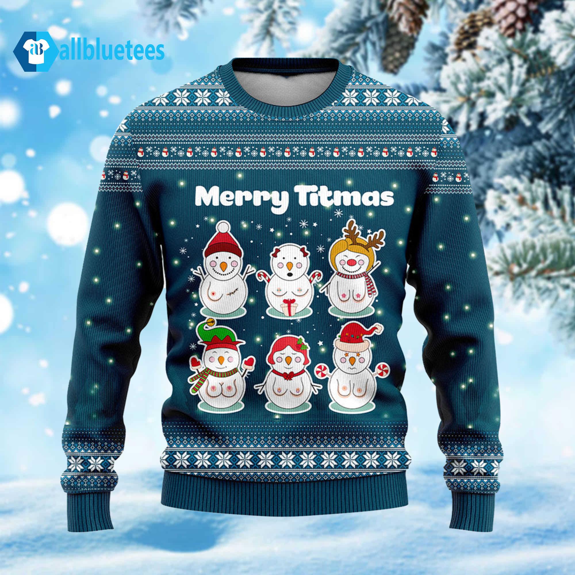 Merry Titmas Snowman Ugly Christmas Sweater