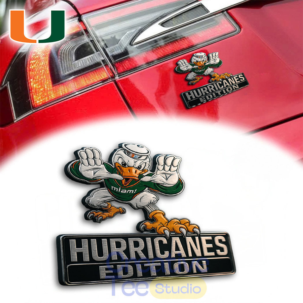 Miami Hurricanes Custom Car Name Badge