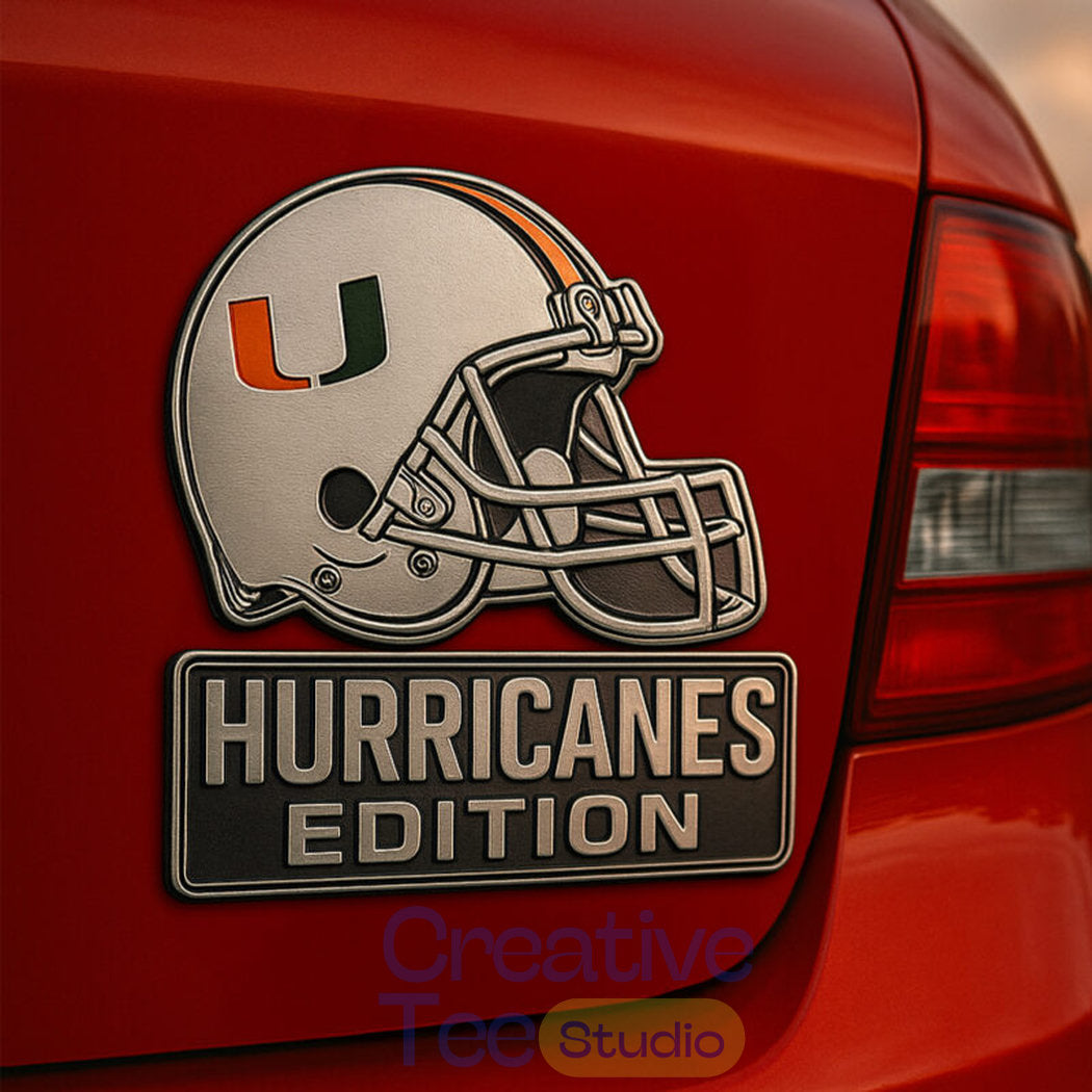 Miami Hurricanes Custom Car Name Badge