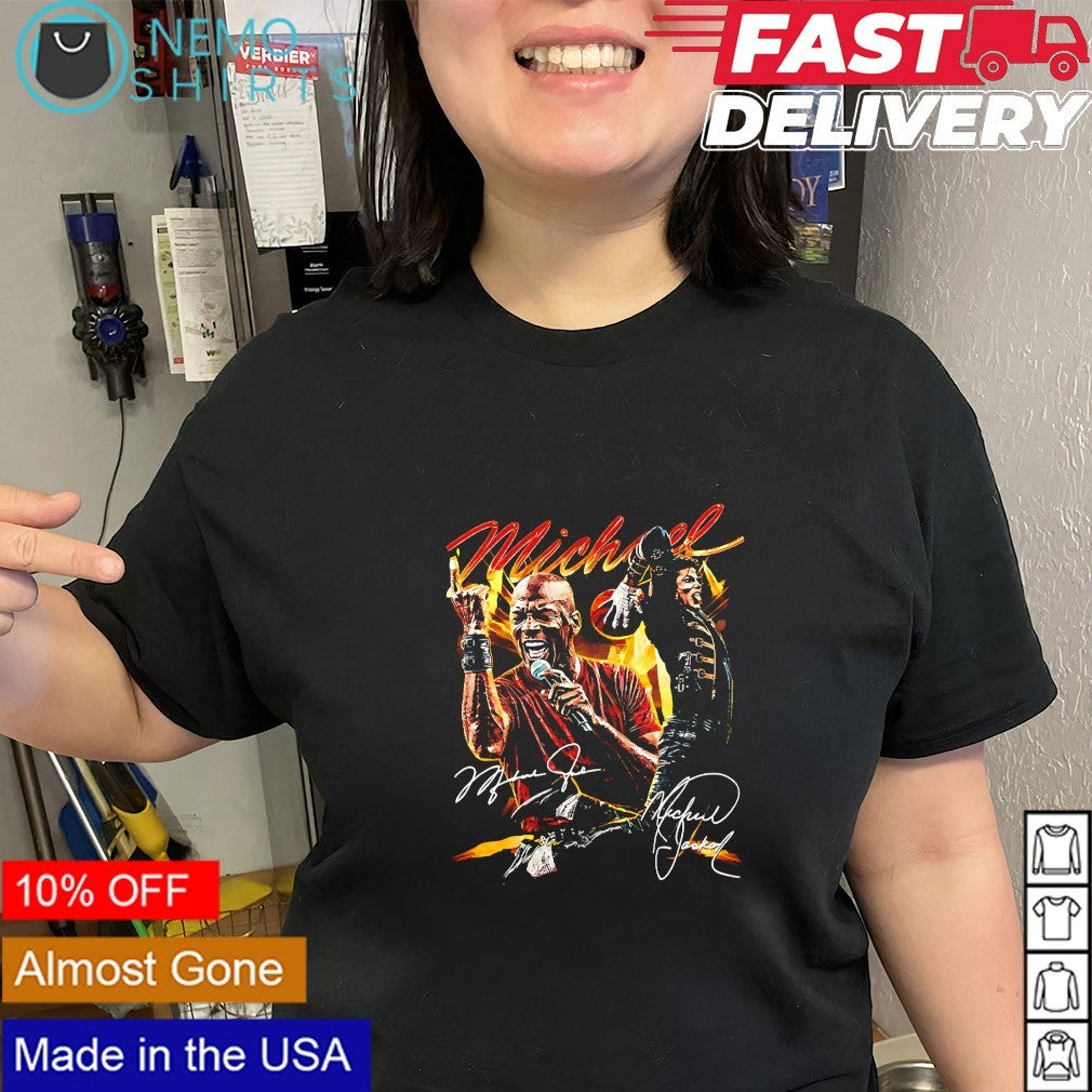 Michael Jackson and Michael Jordan celebrities signatures shirt