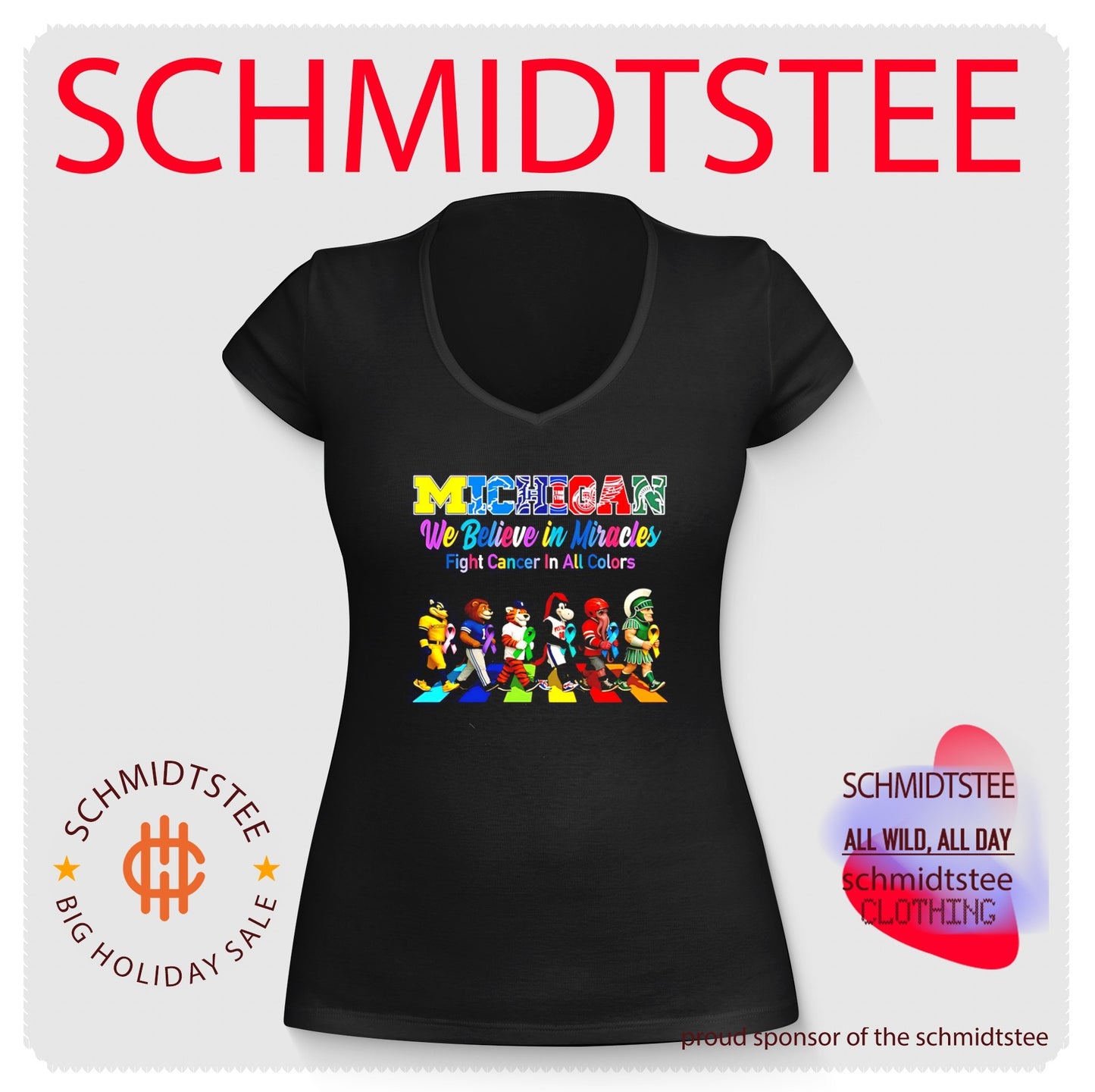Michigan Sports We believe in Miracles fight cancer on all colors abbey road shirt
