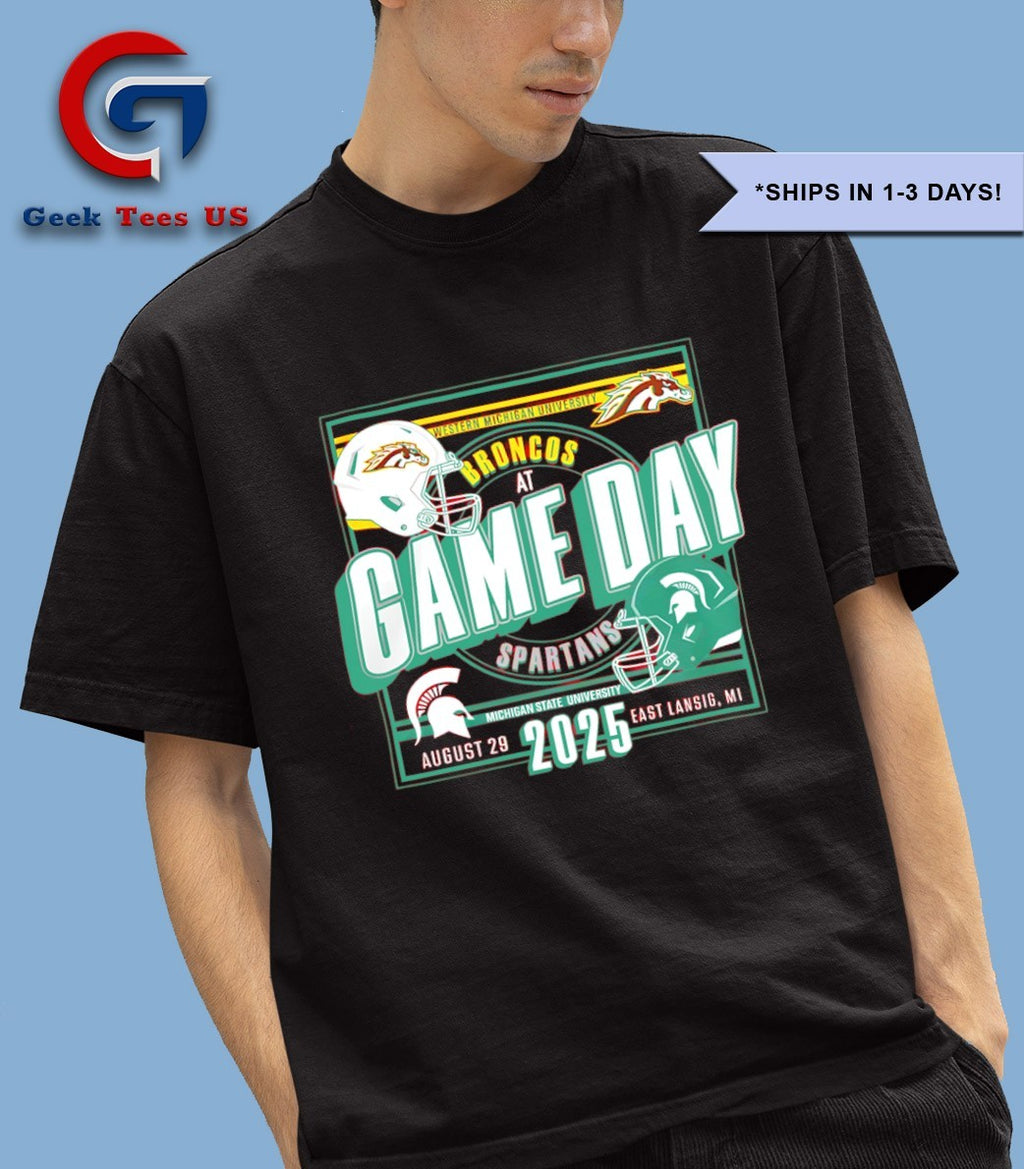 Michigan State Spartans Western Michigan Broncos Kickoff August 2025 helmet shirt