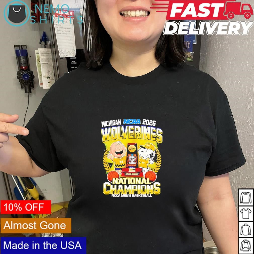 Michigan Wolverines 2026 NCAA National Champions Charlie Brown Snoopy Peanuts shirt