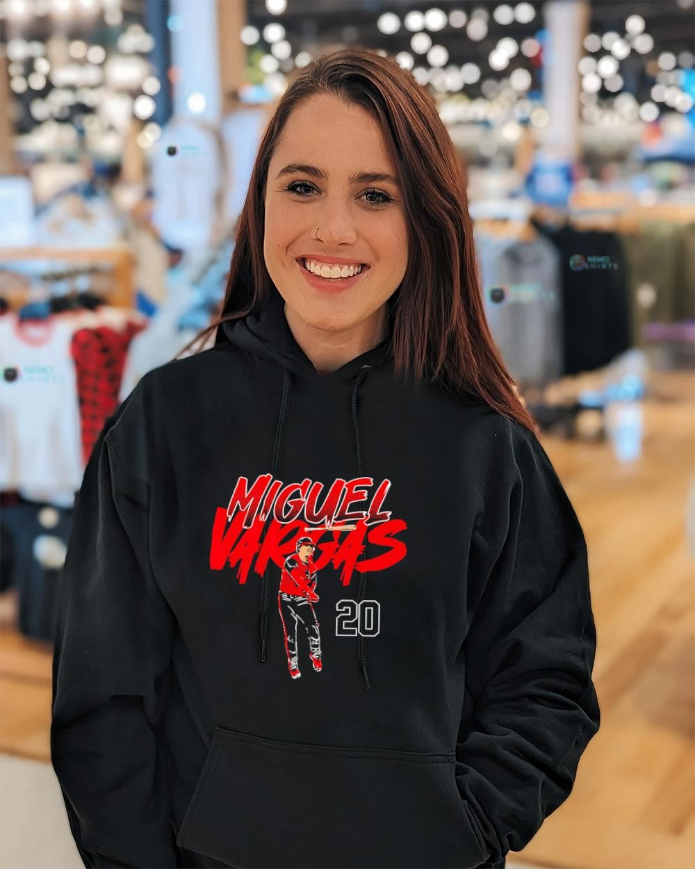 Miguel Vargas slugger swing number 20 history shirt