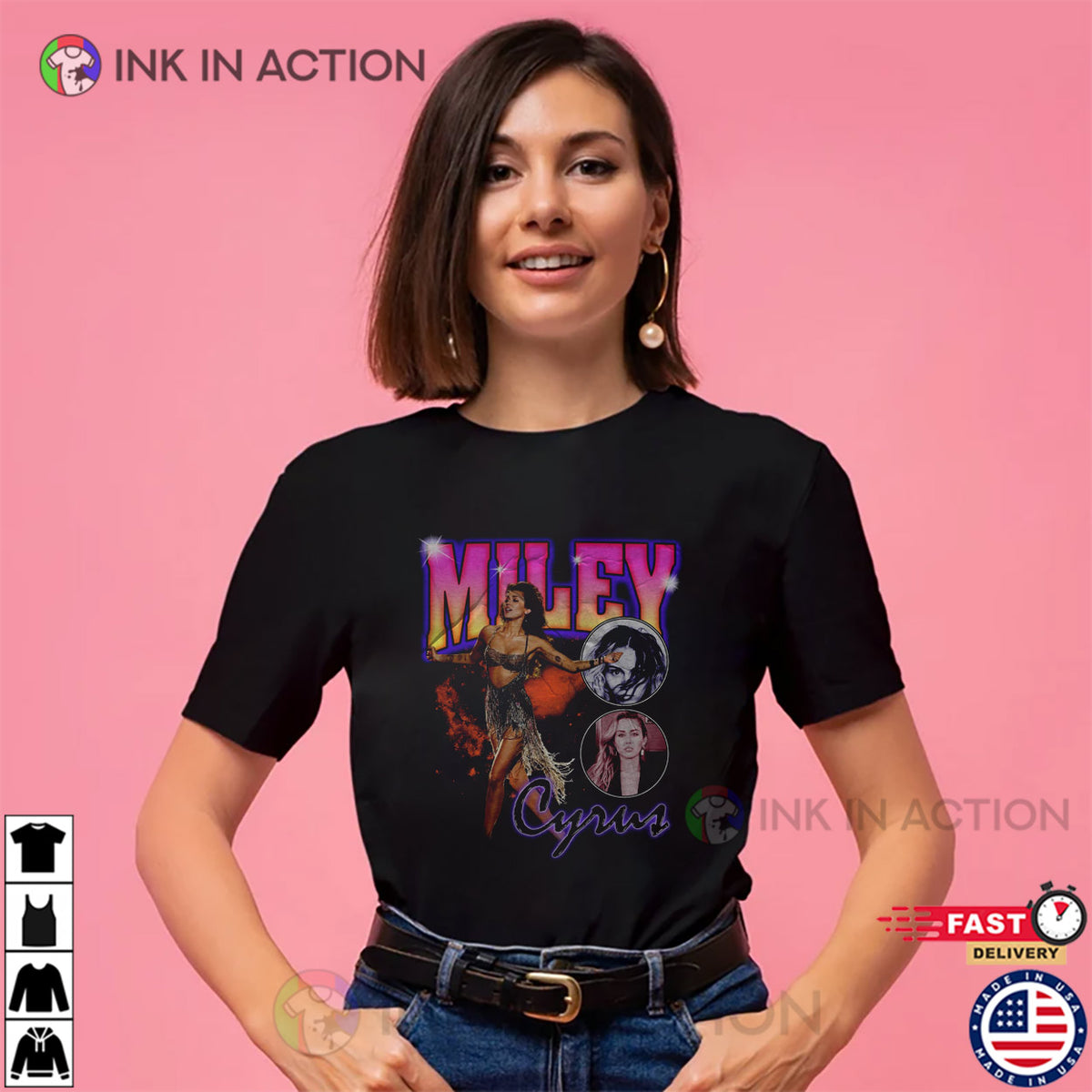 Miley Cyrus Concert Vintage 90s Tee