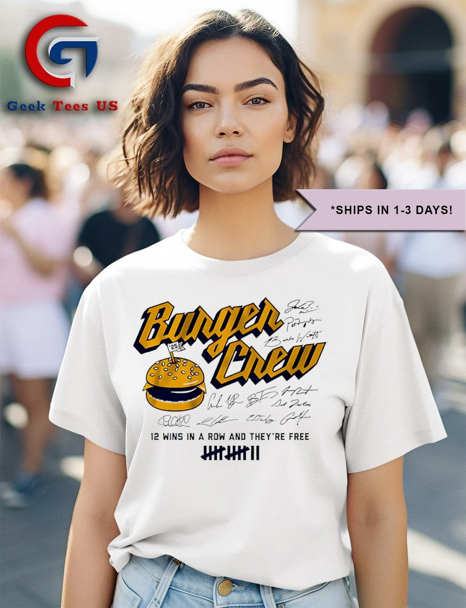 Milwaukee Brewers Burger Crew 12 wins in a row and they’re free signature shirt