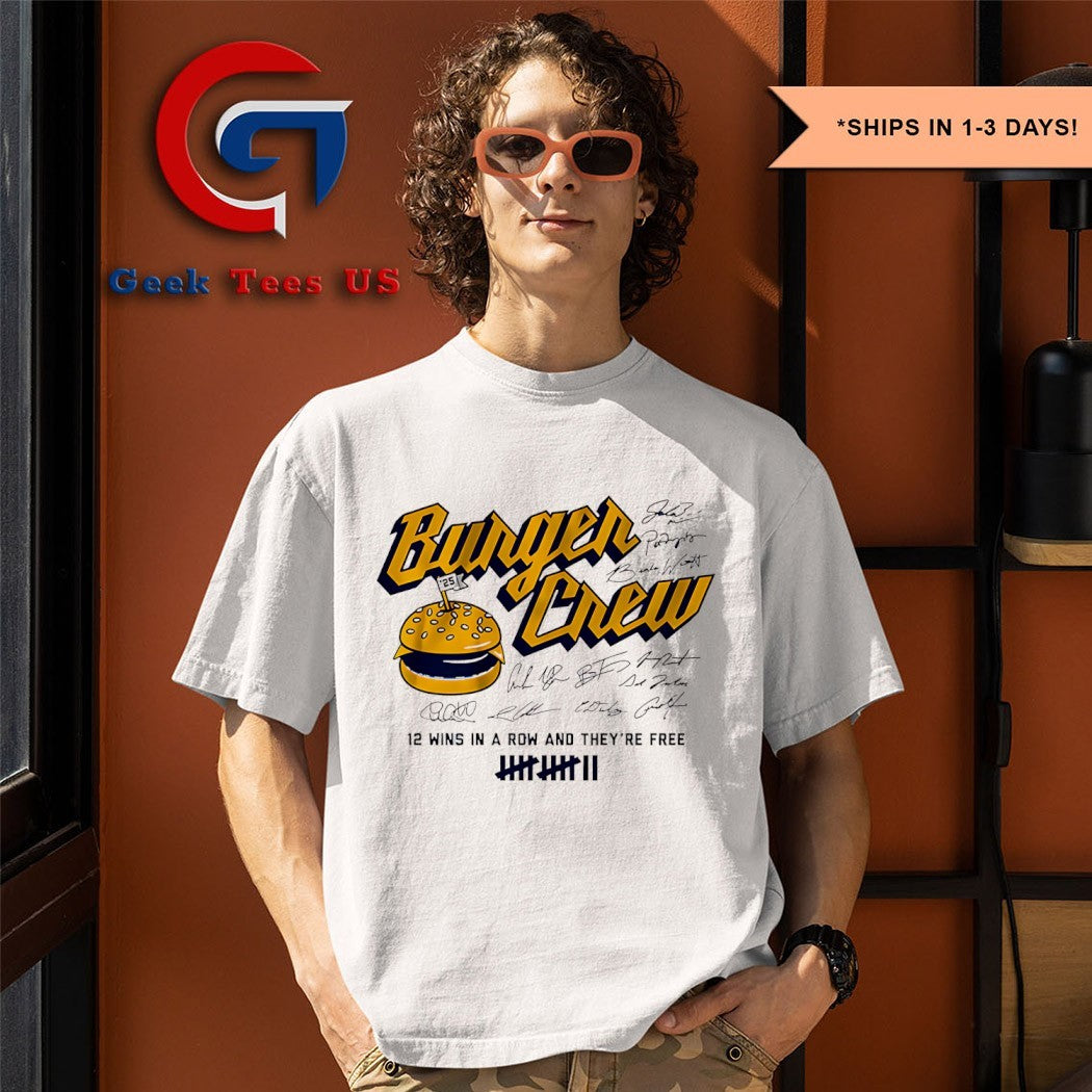 Milwaukee Brewers Burger Crew 12 wins in a row and they’re free signature shirt