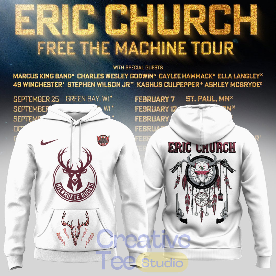 Milwaukee Bucks x Eric Church – Free the Machine Tour Hoodie