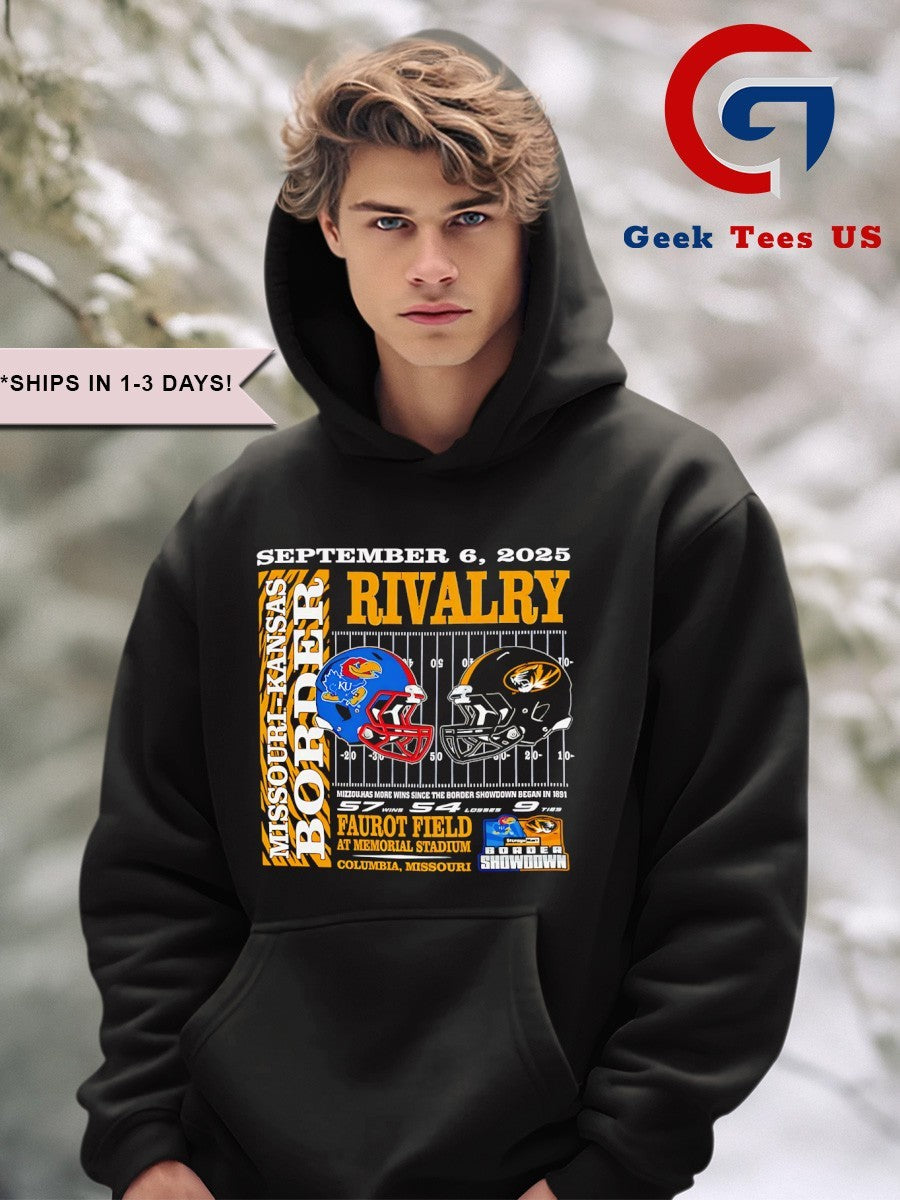 Missouri Tigers vs Kansas Jayhawks Border Showdown September 6 2025 helmet shirt
