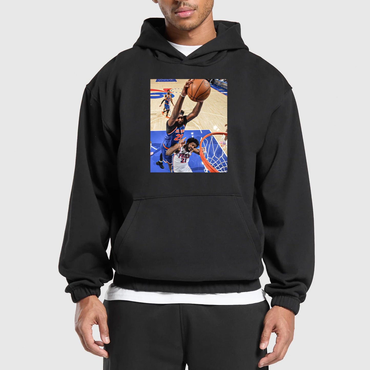 Mitchell Robinson Dunks On Joel Embiid Shirt