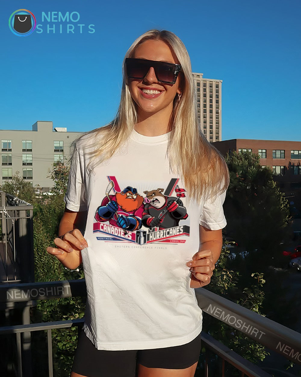 Montreal Canadiens vs Carolina Hurricanes 2026 NHL Eastern Conference Finals mascots shirt